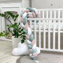Protectie laterala patut bebe menta-roz pudra (5)